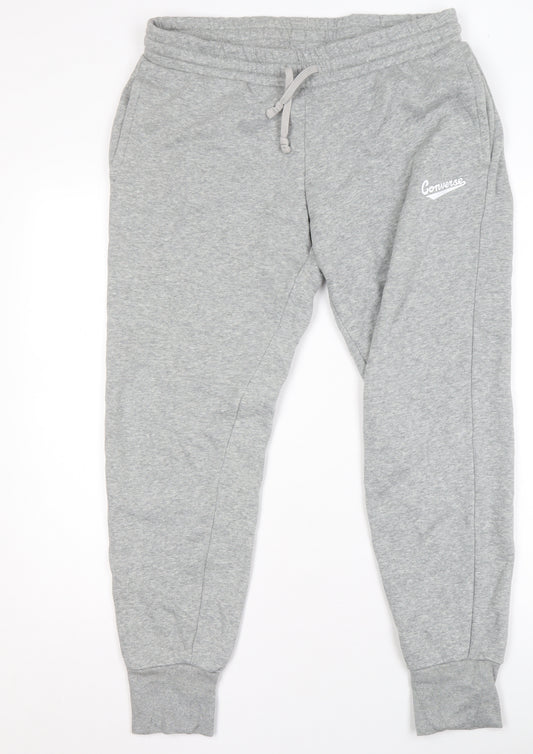 Converse Boys Grey Jogger Trousers Size L Cotton Blend Fleece Sweatpants