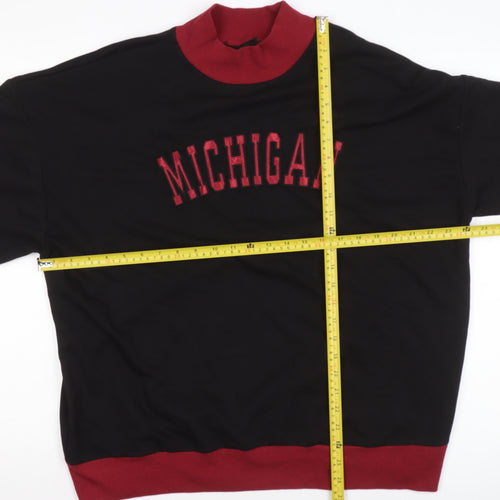Boohoo Womens Black Red Michigan Pullover Sweatshirt UK 18