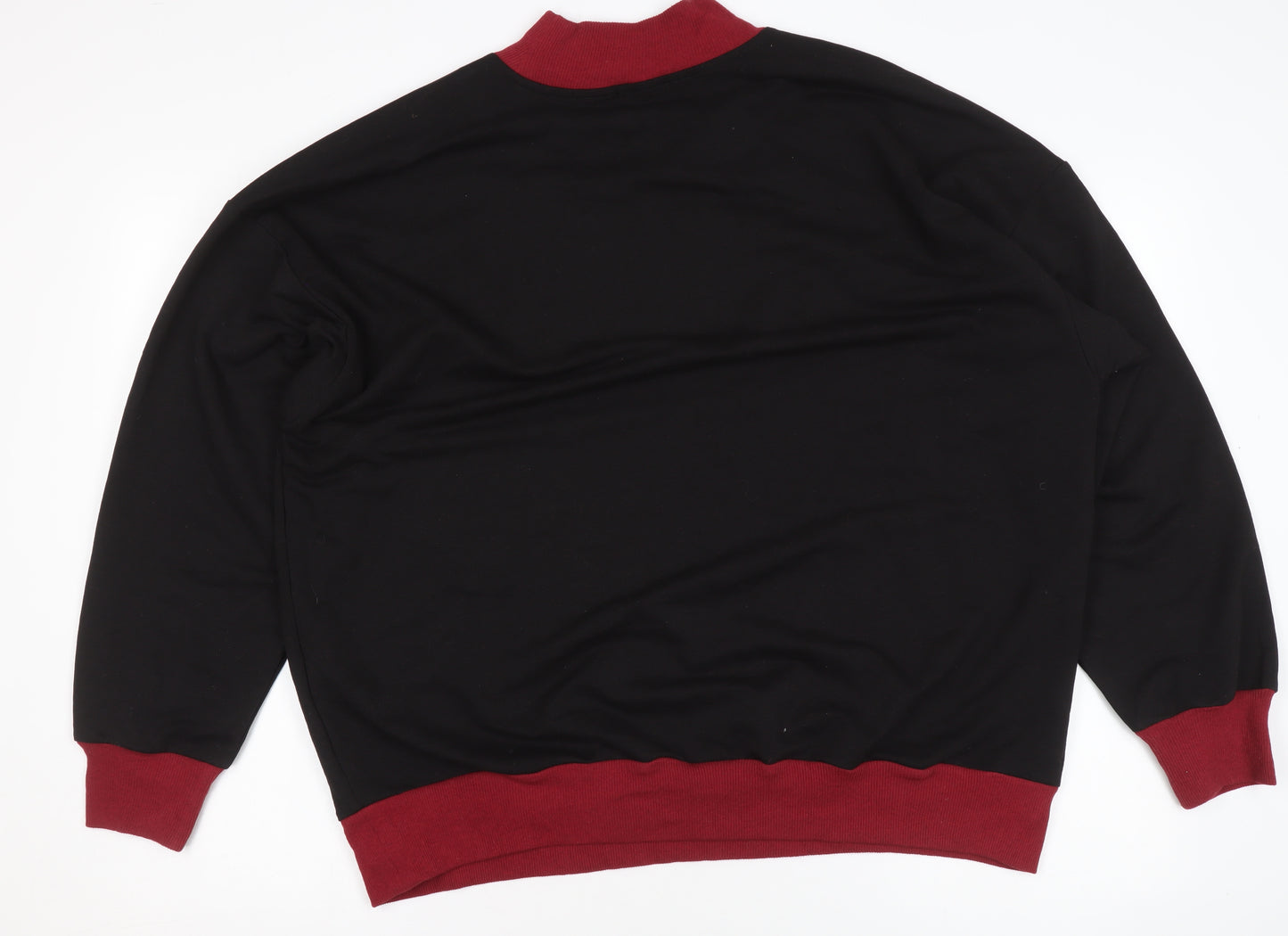 Boohoo Womens Black Red Michigan Pullover Sweatshirt UK 18