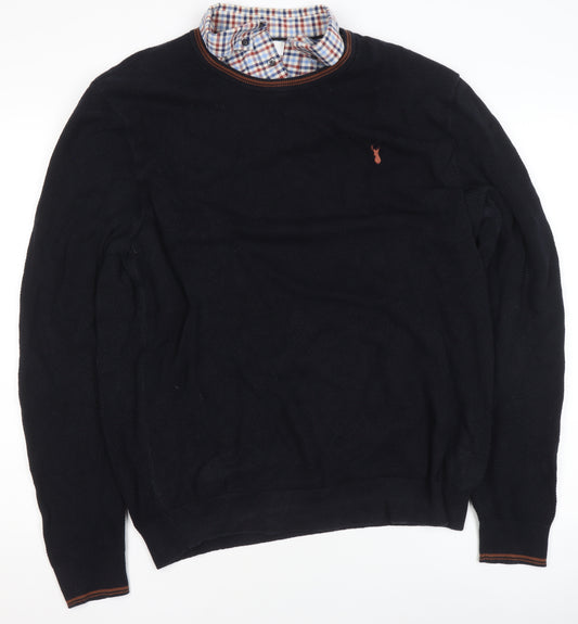 Next Men’s Black Cotton Crew Neck Jumper XL Regular Fit