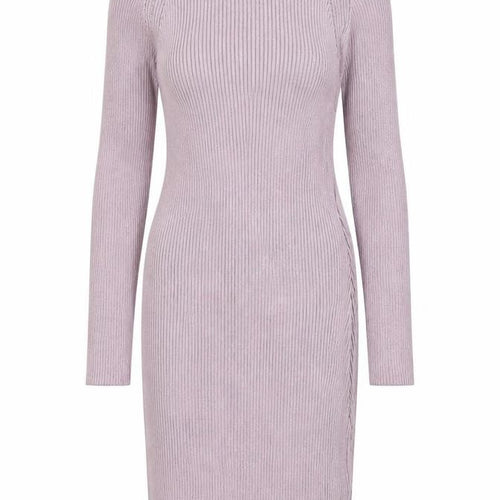 Missguided Women Purple Knit Bodycon Long Sleeve Dress UK 8