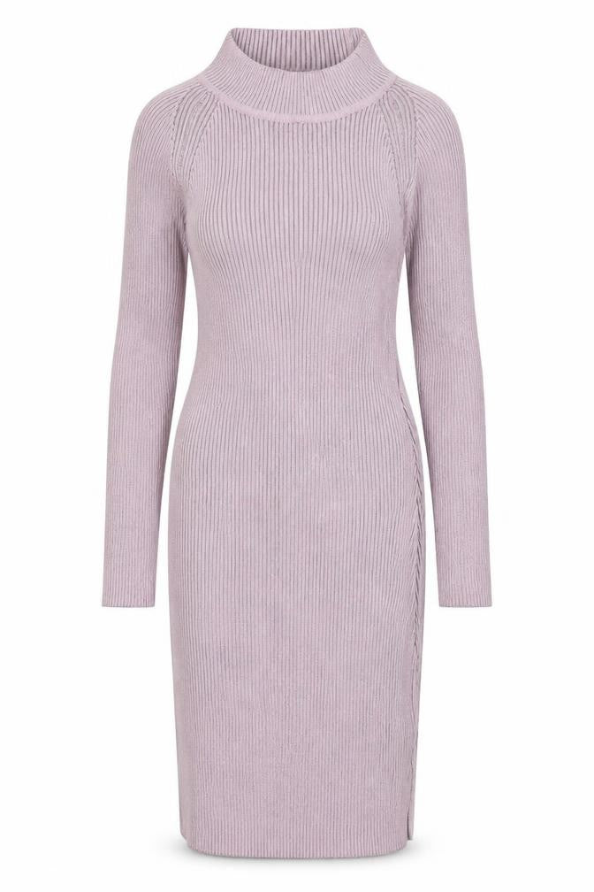 Missguided Women Purple Knit Bodycon Long Sleeve Dress UK 8