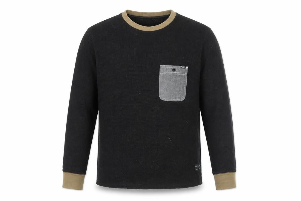 Front view of Lost Mischief Men's Black Cotton Crew Neck Pullover Sweatshirt M