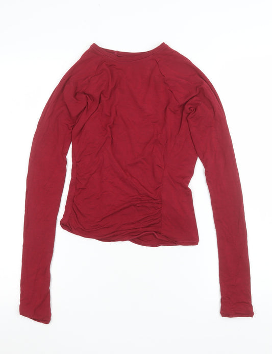 BO&TEE Women's Red Long Sleeve Slim Fit Modal Top Size M