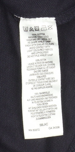 French Connection Men's Black Long Sleeve Cotton Polo Shirt Size L