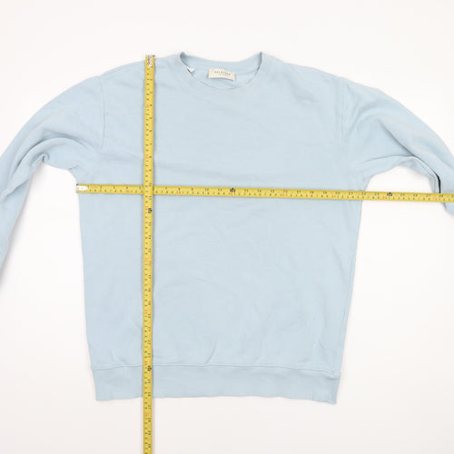 Selected Homme Unisex Light Blue Cotton Crew Neck Sweatshirt M
