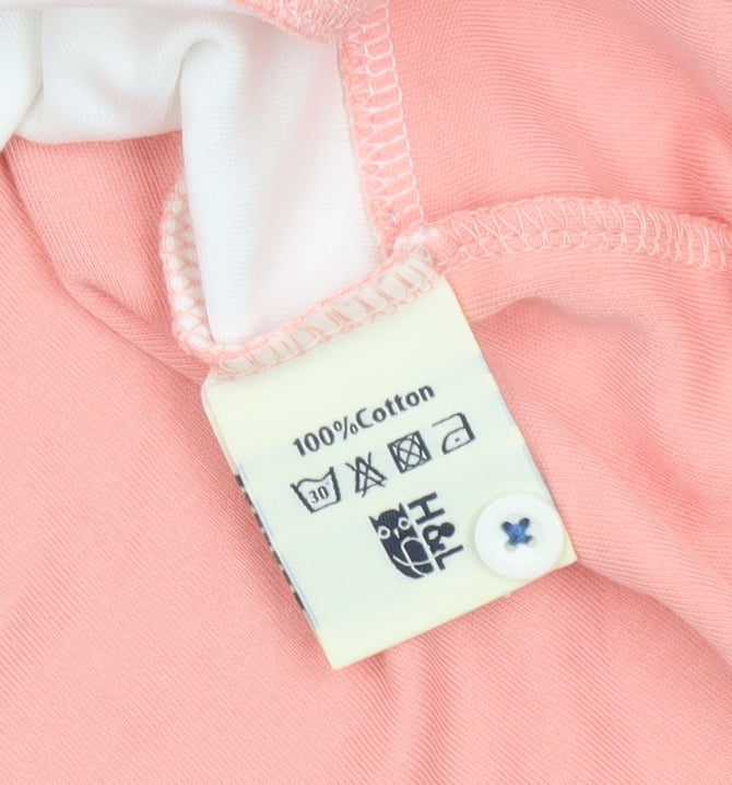 H&L Men’s Pink White Striped Long Sleeve Polo Shirt XS