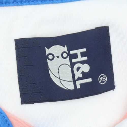 H&L Men’s Pink White Striped Long Sleeve Polo Shirt XS