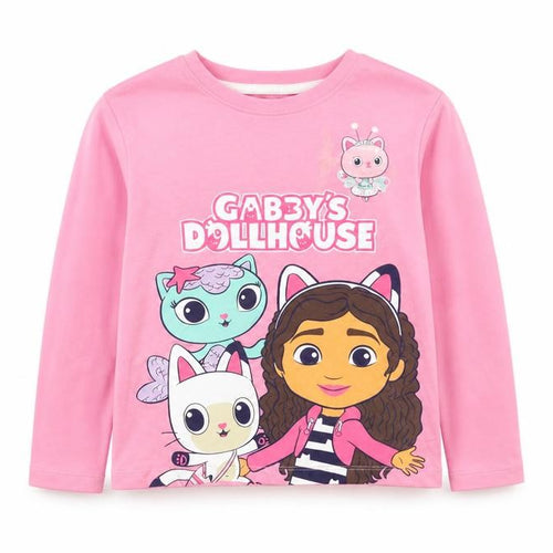 DreamWorks Gabby's Dollhouse Girls Pink Long Sleeve Pyjama Top 6-7 Years