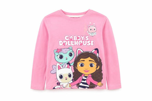DreamWorks Gabby's Dollhouse Girls Pink Long Sleeve Pyjama Top 6-7 Years