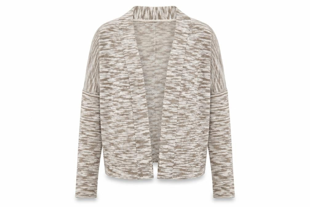 Front view of Vero Moda Women's Beige Knit Open Cardigan, size S