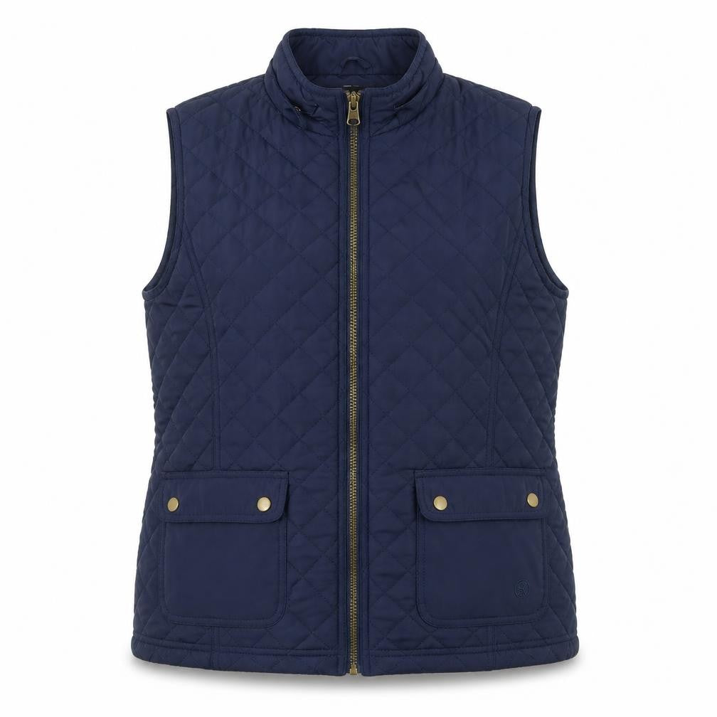 Betty Kay London Women's Blue Quilted Padded Waistcoat XL