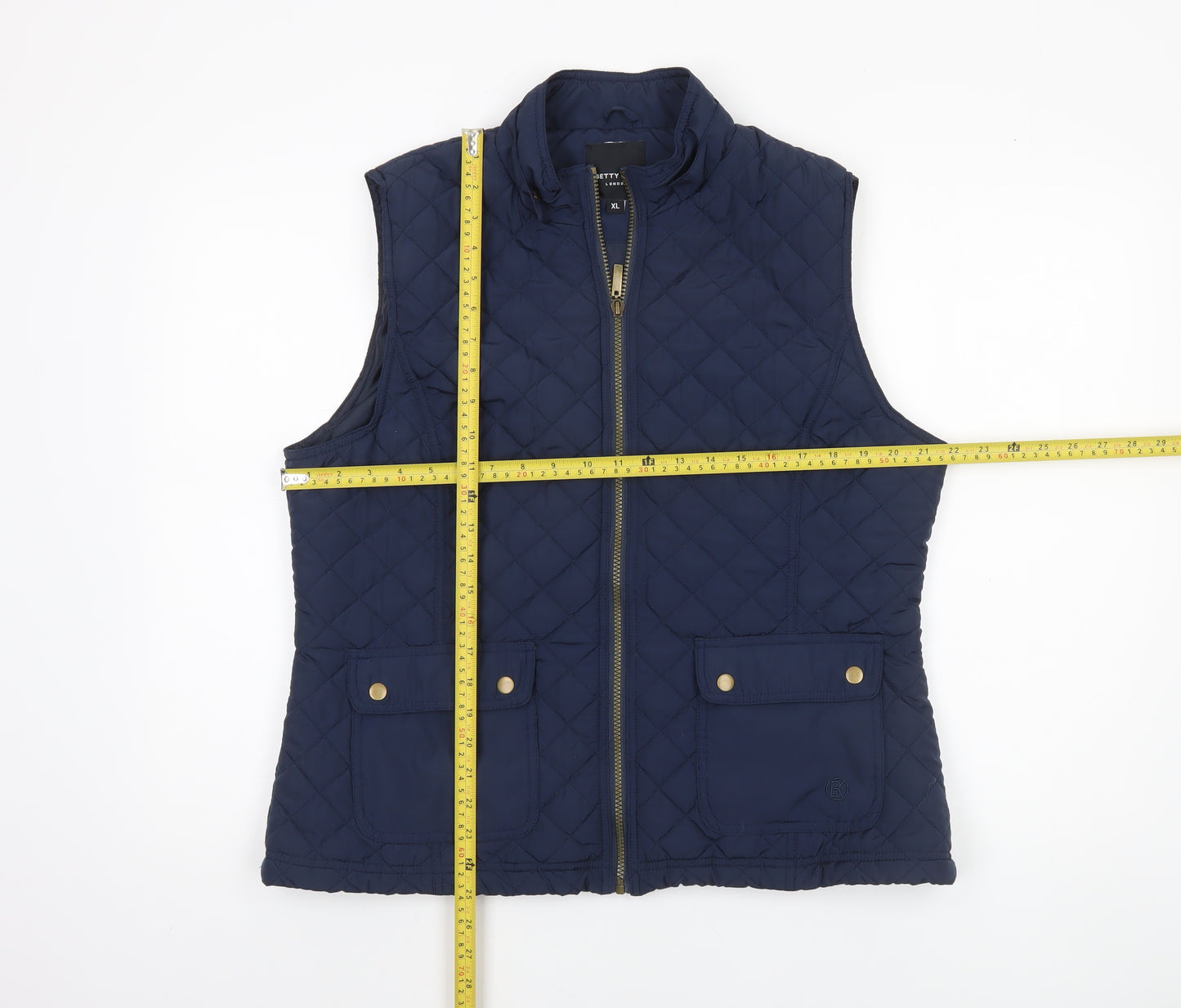 Betty Kay London Women's Blue Quilted Padded Waistcoat XL