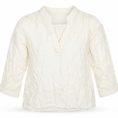 Mos Mosh Women Ivory Viscose Blouse S Tunic 3/4 Sleeve