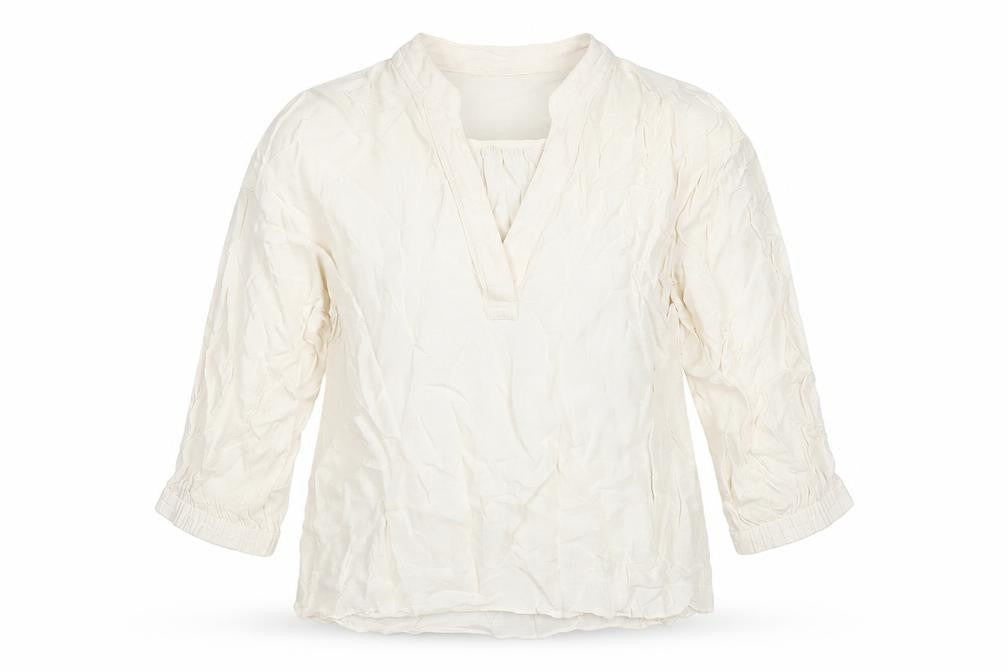 Mos Mosh Women Ivory Viscose Blouse S Tunic 3/4 Sleeve