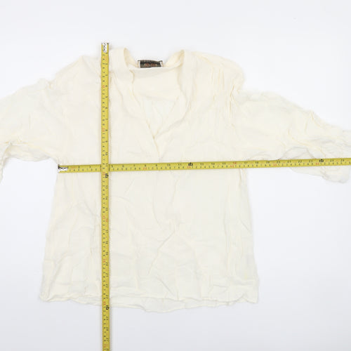 Mos Mosh Women Ivory Viscose Blouse S Tunic 3/4 Sleeve