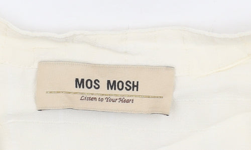 Mos Mosh Women Ivory Viscose Blouse S Tunic 3/4 Sleeve
