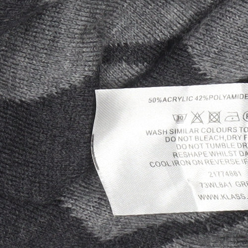 Klass Women’s Grey Geometric Knit Tunic Jumper Size S