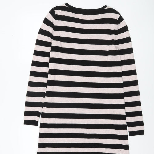 Marks and Spencer Women’s Black Striped Lace Knit Shift Dress Size 10