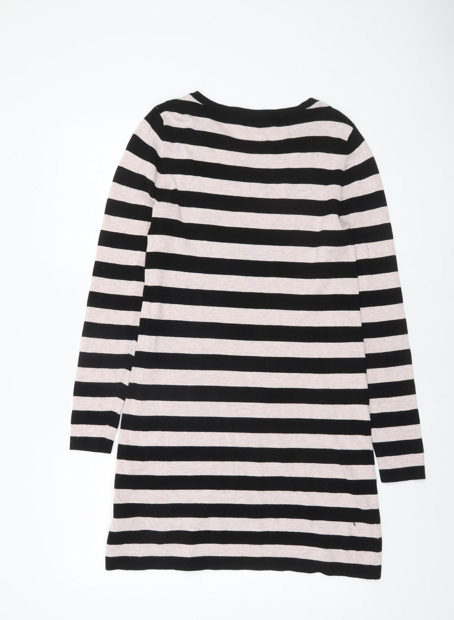Marks and Spencer Women’s Black Striped Lace Knit Shift Dress Size 10