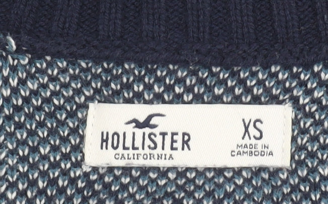 Hollister Womens Multicoloured Check Knit V-Neck Cardigan XS