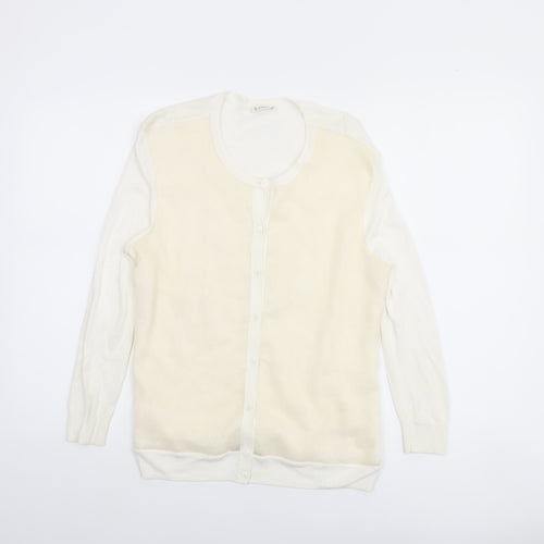 Kaliko Women’s Ivory Crew Neck Long Sleeve Cardigan Size 12