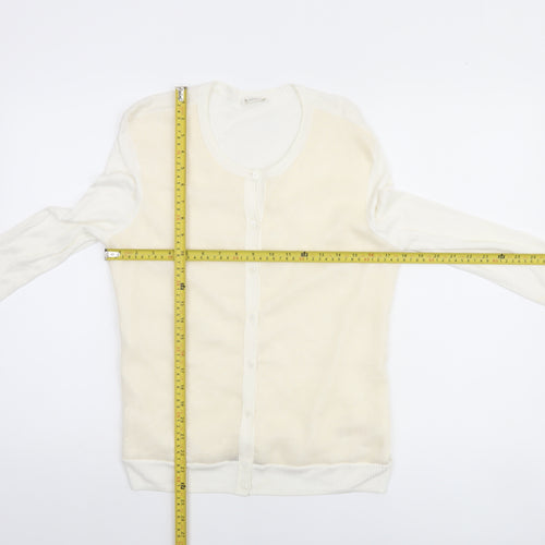 Kaliko Women’s Ivory Crew Neck Long Sleeve Cardigan Size 12