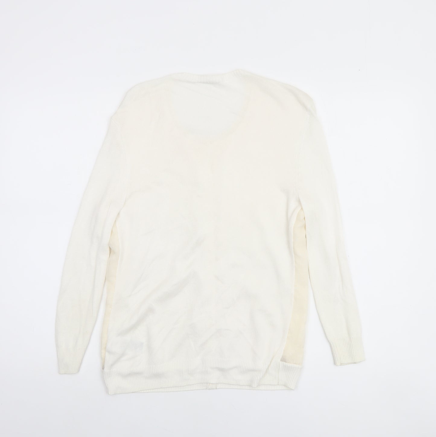 Kaliko Women’s Ivory Crew Neck Long Sleeve Cardigan Size 12