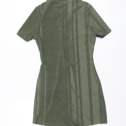 PrettyLittleThing Women’s Green Size 8 Collared Short Sleeve Playsuit