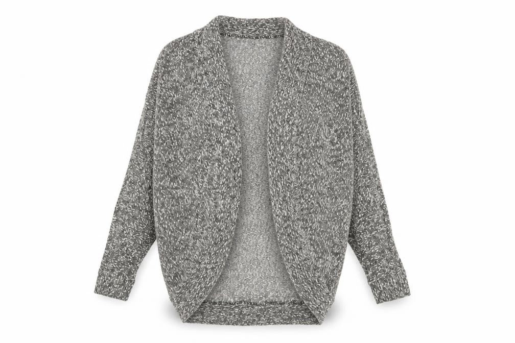 Darling Not Darling Women's Grey Open Knit Dolman Sleeve Cardigan M