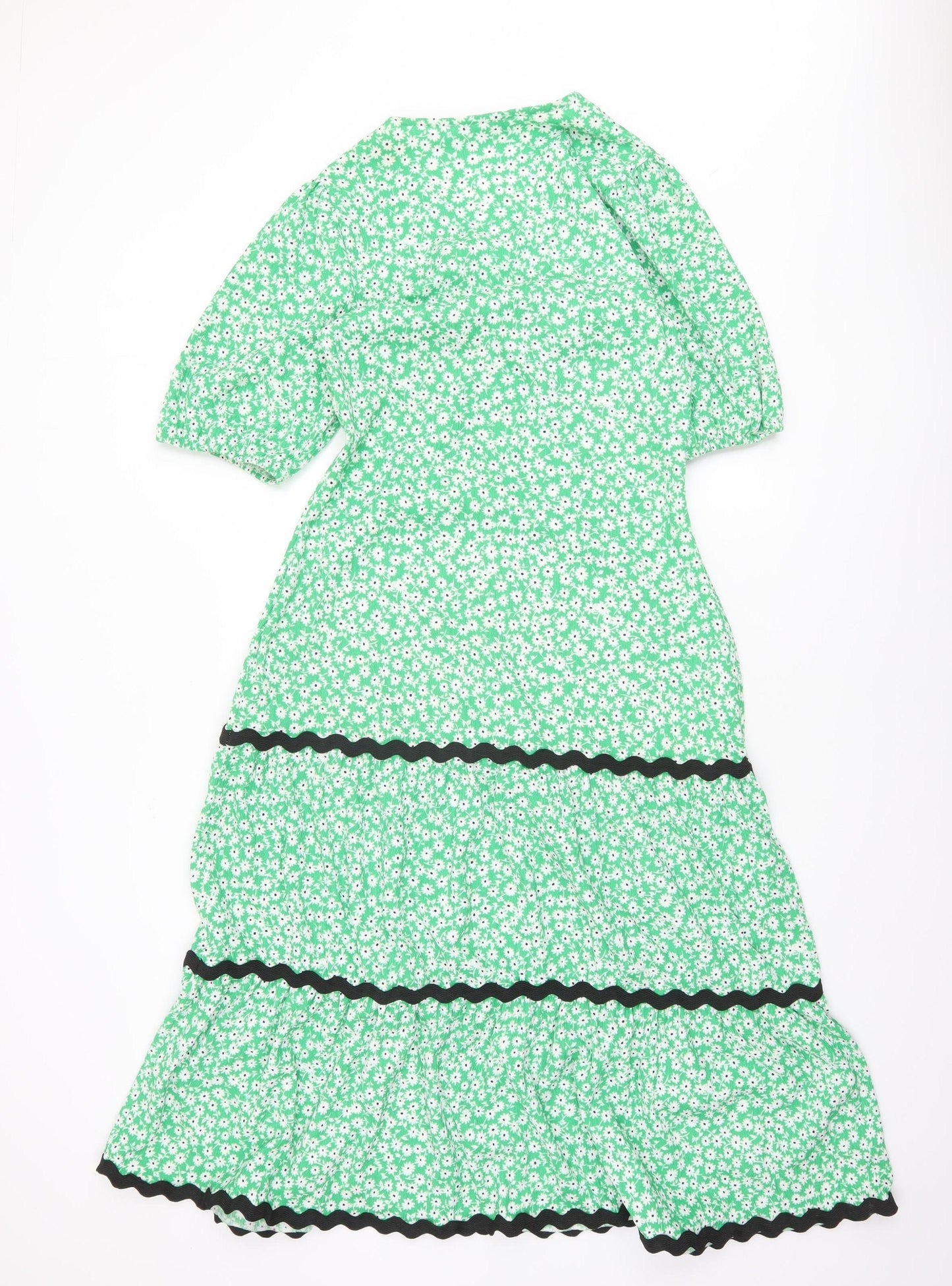 Savida Women’s Green Floral Midi Fit & Flare Dress Size 12