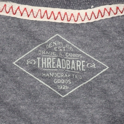 Threadbare Men's Blue Striped Short Sleeve Crew Neck T-Shirt Size L