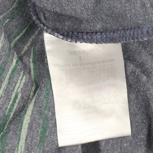 Threadbare Men's Blue Striped Short Sleeve Crew Neck T-Shirt Size L