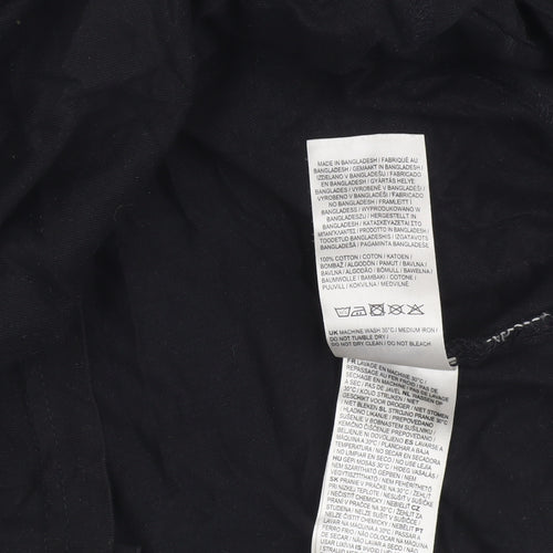 Lee Cooper Men's Black V-Neck Short Sleeve Cotton T-Shirt Size L