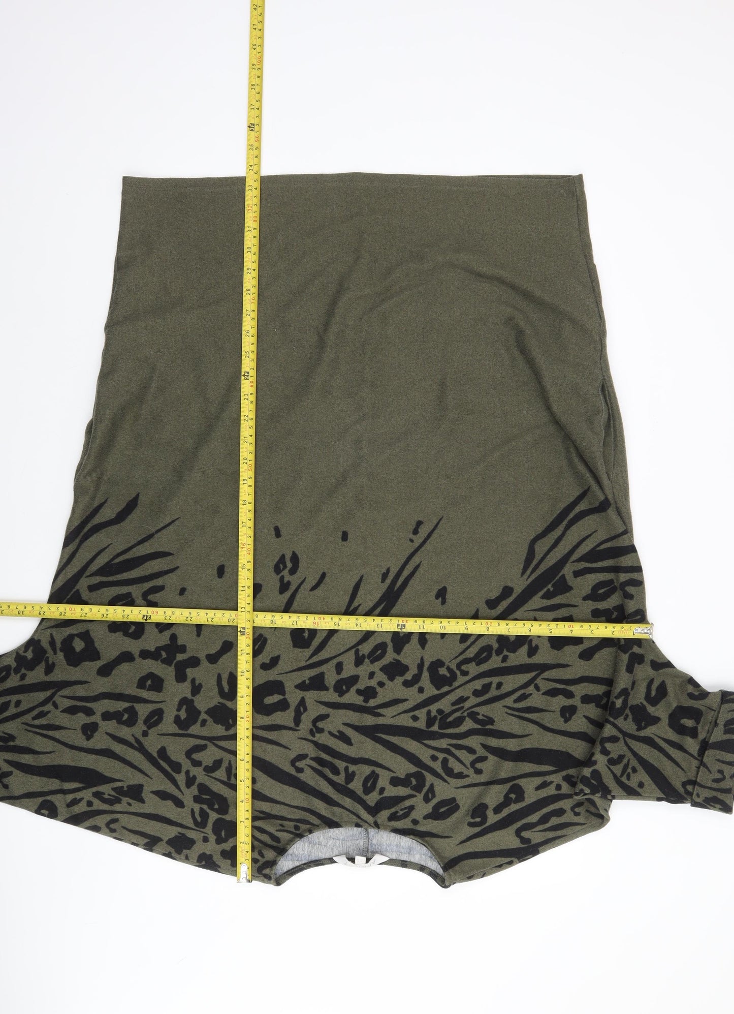 Apricot Womens Green Animal Print Relaxed Pullover Jumper Size 16