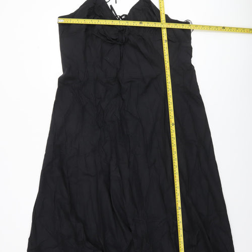Savida Women’s Black Cotton Midi Slip Dress Size 18