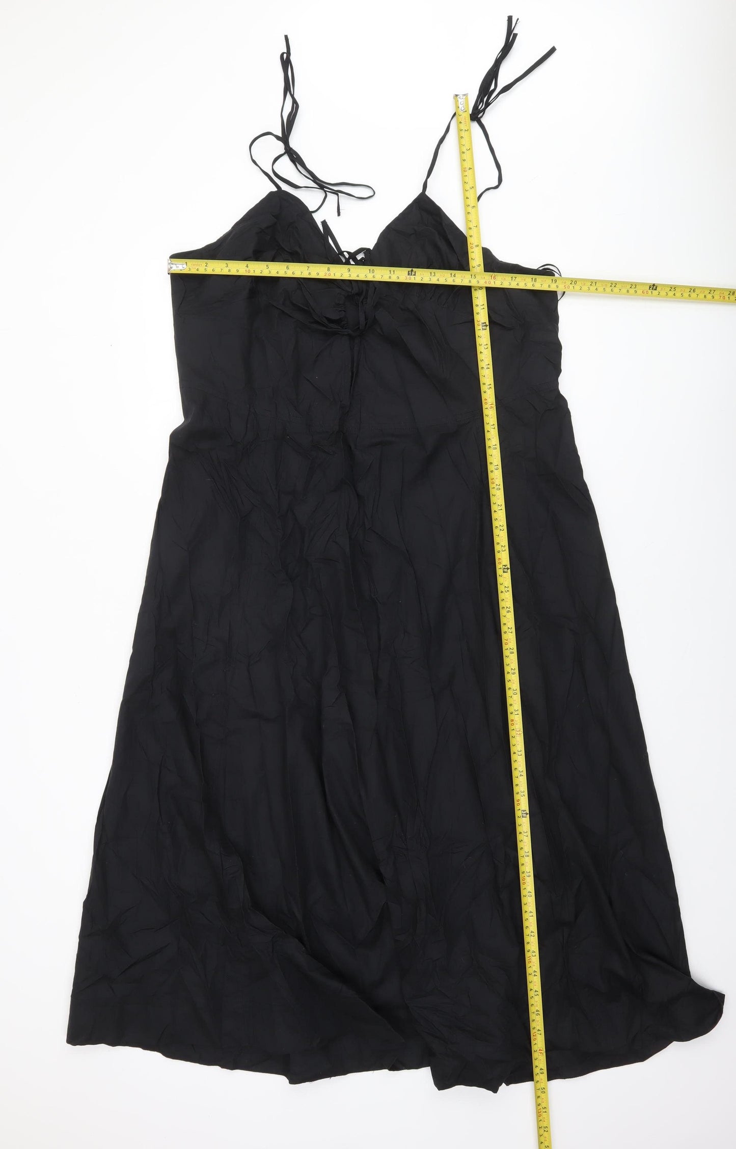 Savida Women’s Black Cotton Midi Slip Dress Size 18