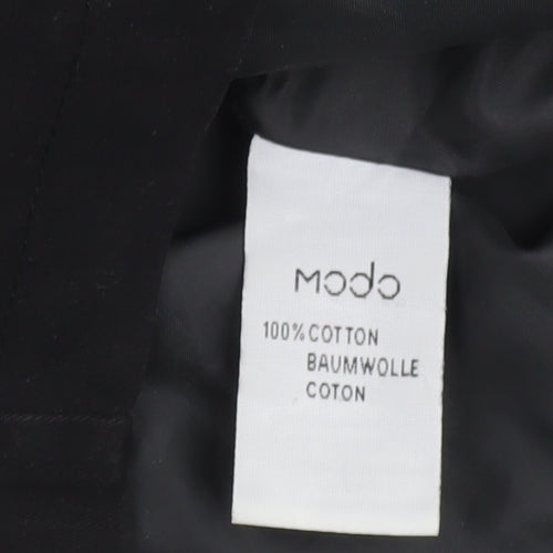 Modo Women Black Cotton Hooded Parka Jacket UK 12