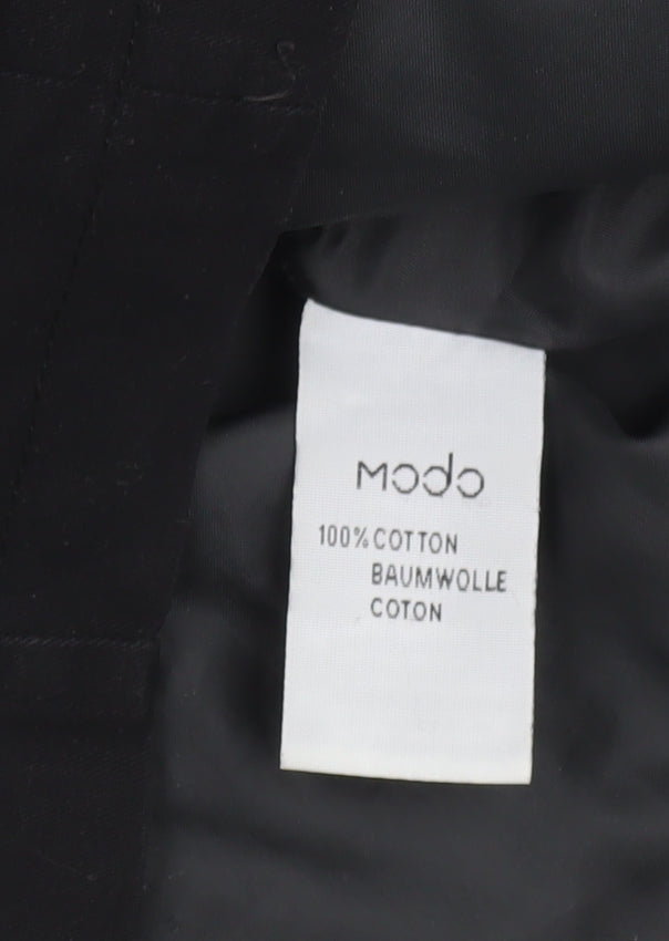 Modo Women Black Cotton Hooded Parka Jacket UK 12
