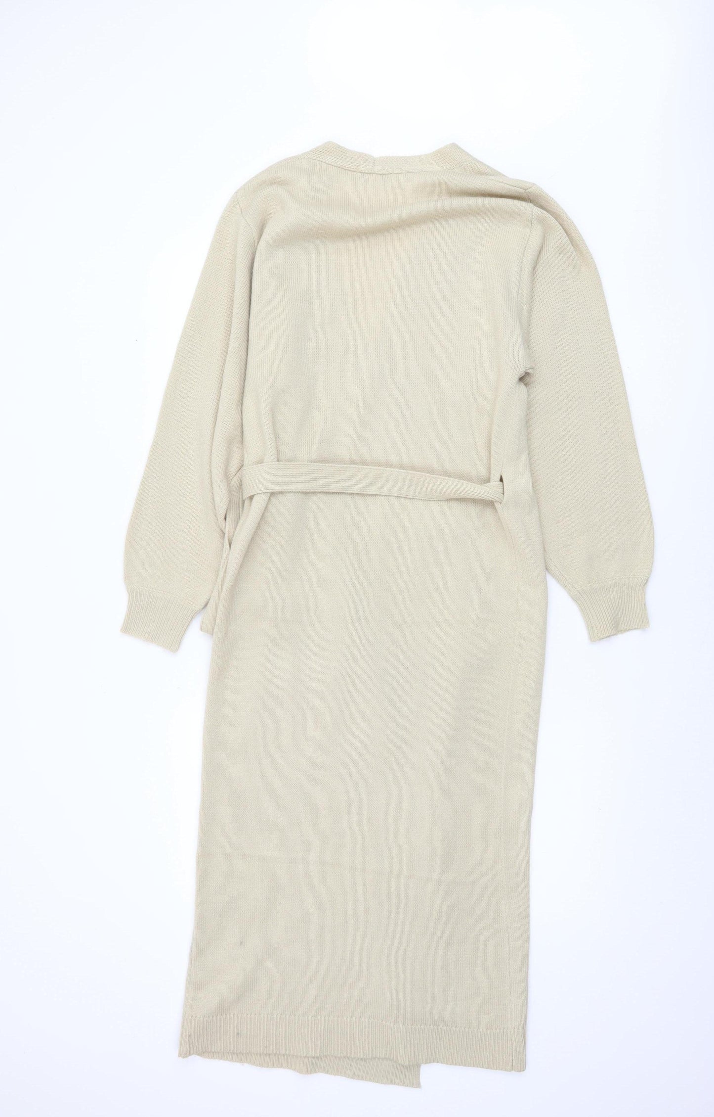 Pretty Lavish Women’s Beige Knit Midi Wrap Dress Size S