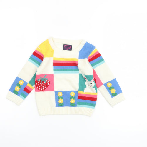 Frendz Unisex Baby Multicoloured Knit Pullover Jumper 12-18 Months Bunny Strawberry