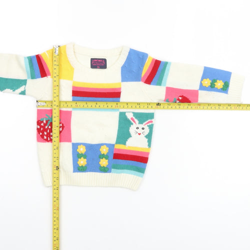 Frendz Unisex Baby Multicoloured Knit Pullover Jumper 12-18 Months Bunny Strawberry