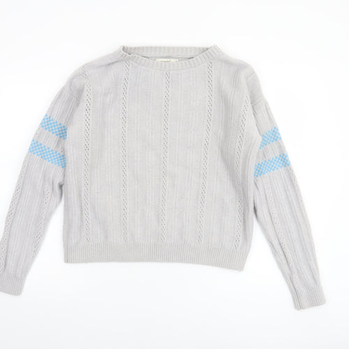 Howies Women Grey Cable-Knit Wool Blend Jumper M