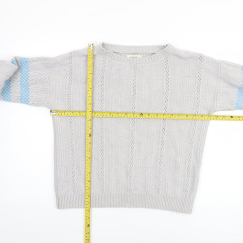 Howies Women Grey Cable-Knit Wool Blend Jumper M