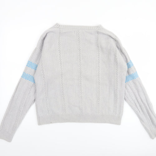 Howies Women Grey Cable-Knit Wool Blend Jumper M