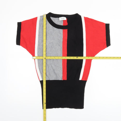Wallis Petite Women's Multicoloured Striped Pullover Jumper Size S