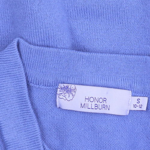 Honor Millburn Women's Blue Striped Open Knit Cardigan Size S 10-12