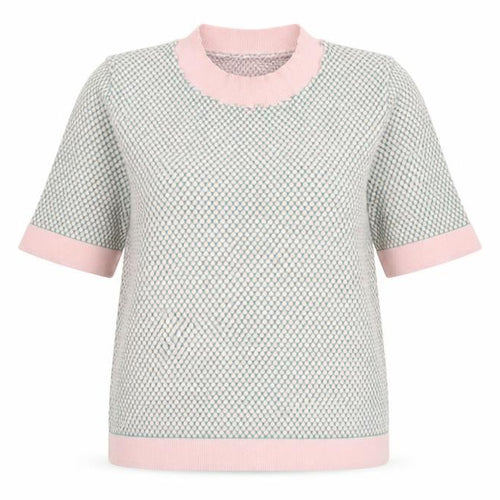 Esprit Women's Pink XS Mock Neck Short Sleeve Knit Top