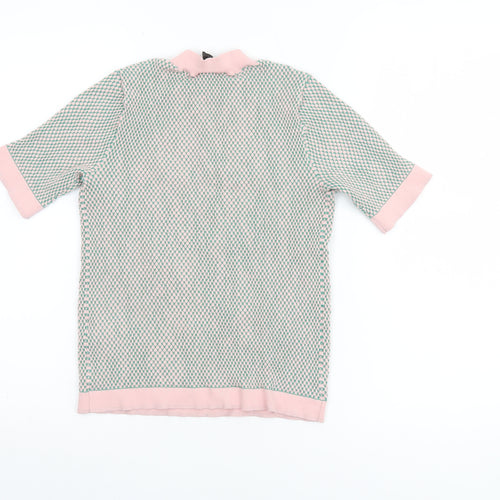 Esprit Women's Pink XS Mock Neck Short Sleeve Knit Top