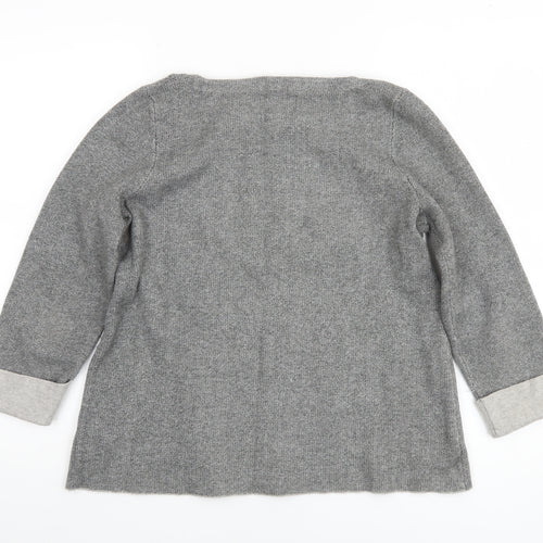 Cynthia Rowley Women Grey Wool Blend Pullover Jumper Size M